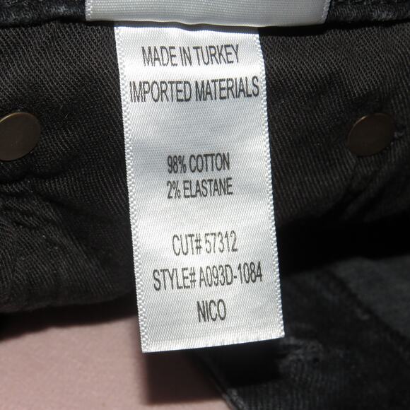 Agolde Black Wash Distressed Nico High Rise Slim Jeans - Picture 12 of 12